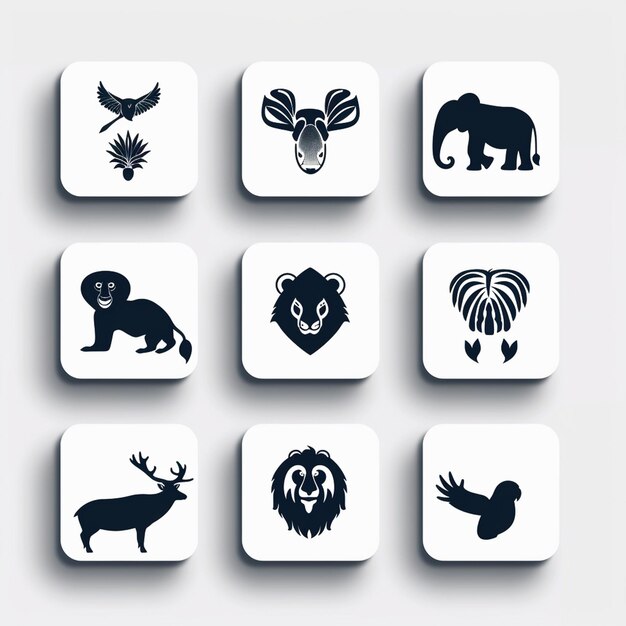 Photo creative icon set titles for mobile app designs