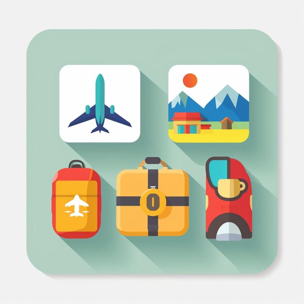 Photo creative icon set titles for mobile app designs