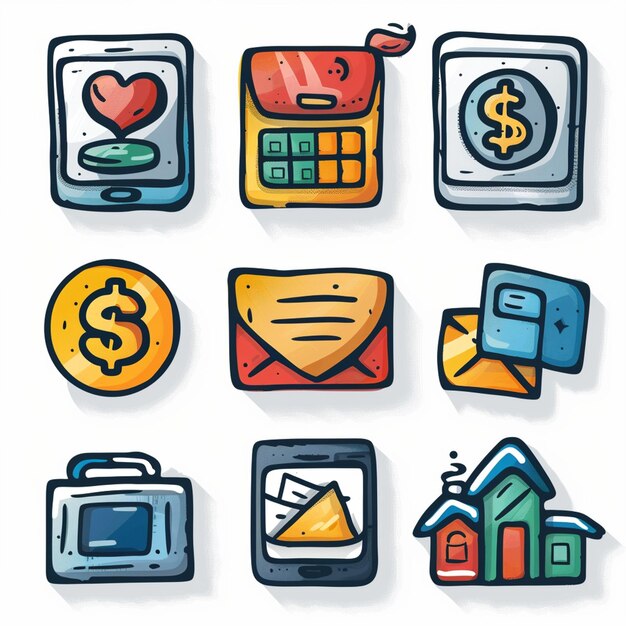 Creative Icon Set Titles for Mobile App Designs