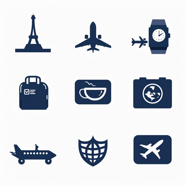 Photo creative icon set titles for mobile app designs