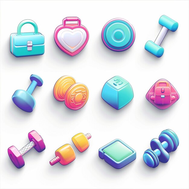 Photo creative icon set titles for mobile app designs