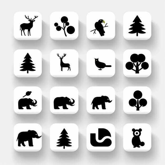 Photo creative icon set titles for mobile app designs