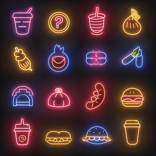 Photo creative icon set titles for mobile app designs