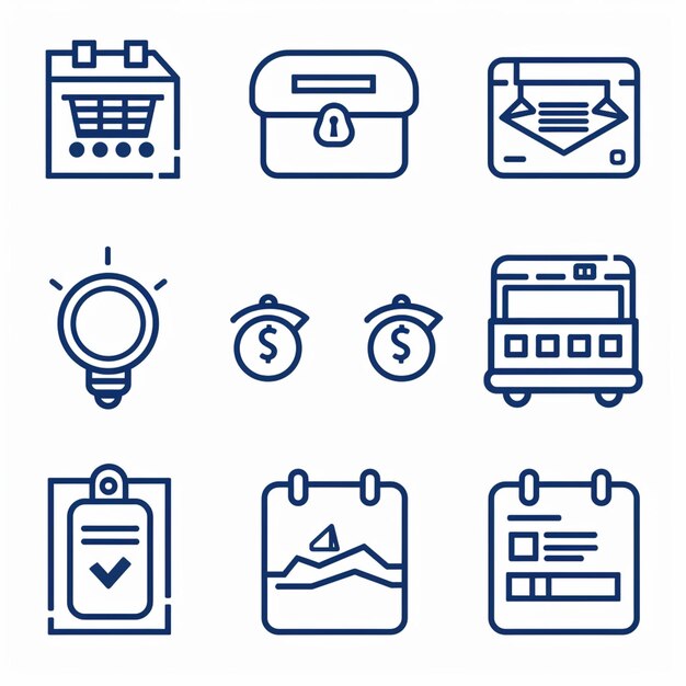 Creative Icon Set Titles for Mobile App Designs