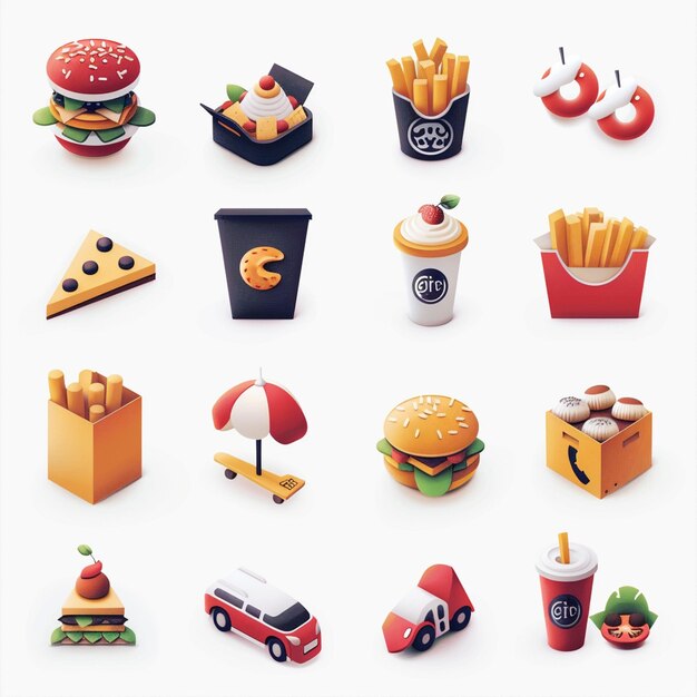 Photo creative icon set titles for mobile app designs