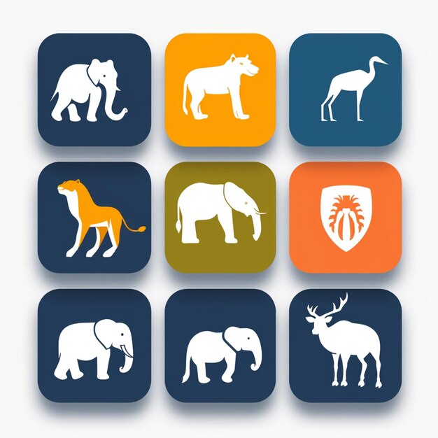 Photo creative icon set titles for mobile app designs