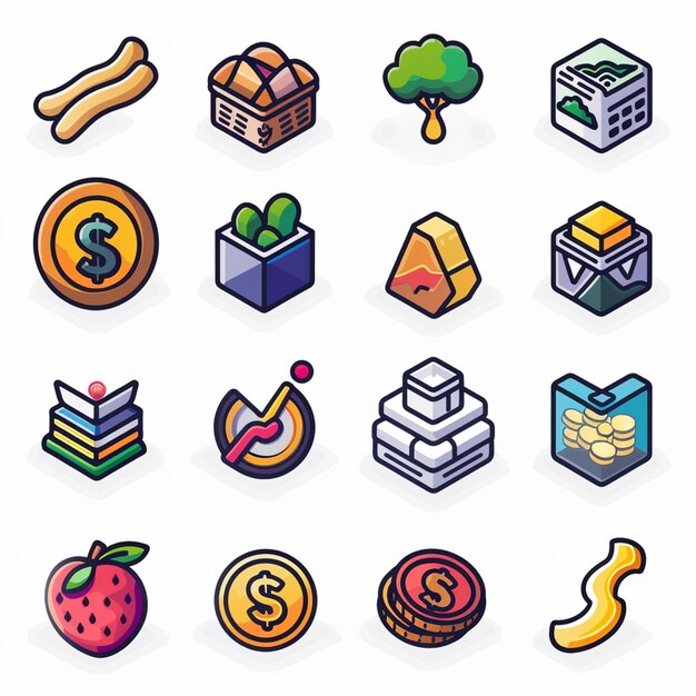 Creative Icon Set Titles for Mobile App Designs