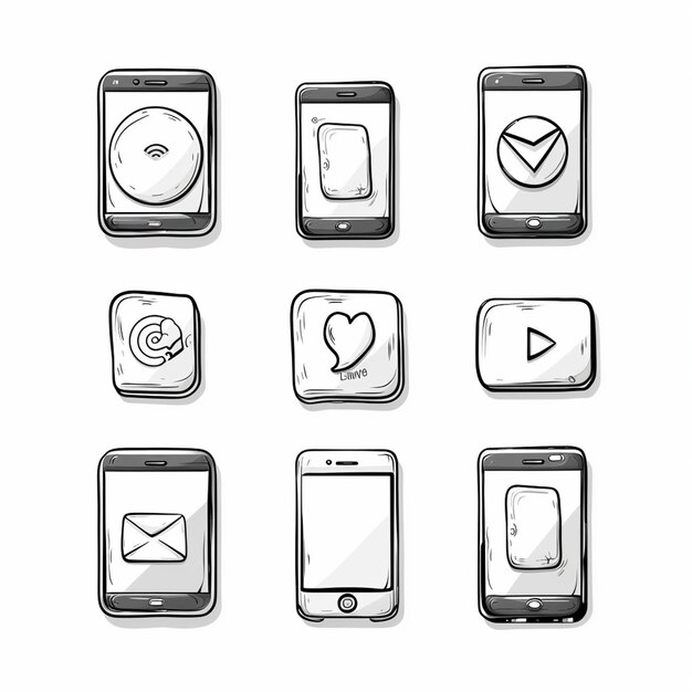 Photo creative icon set titles for mobile app designs