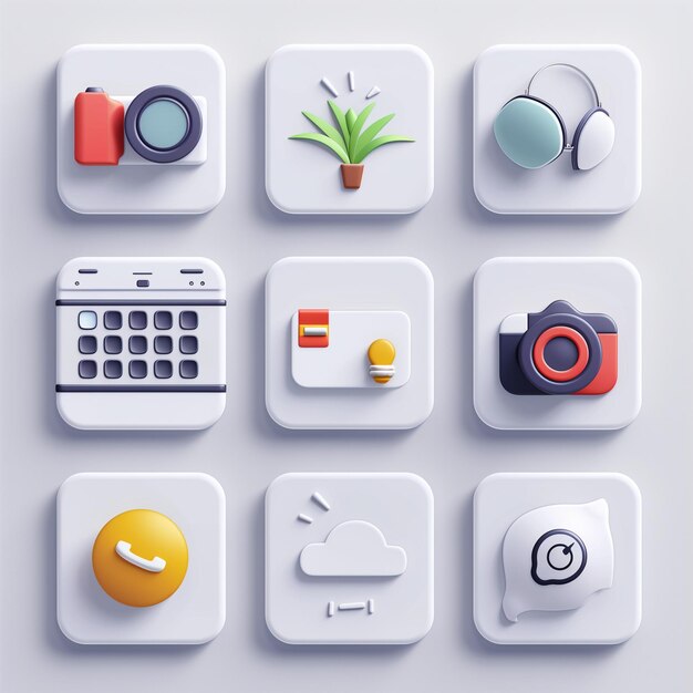 Creative Icon Set Titles for Mobile App Designs