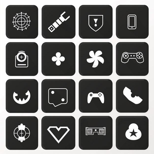 Photo creative icon set titles for mobile app designs