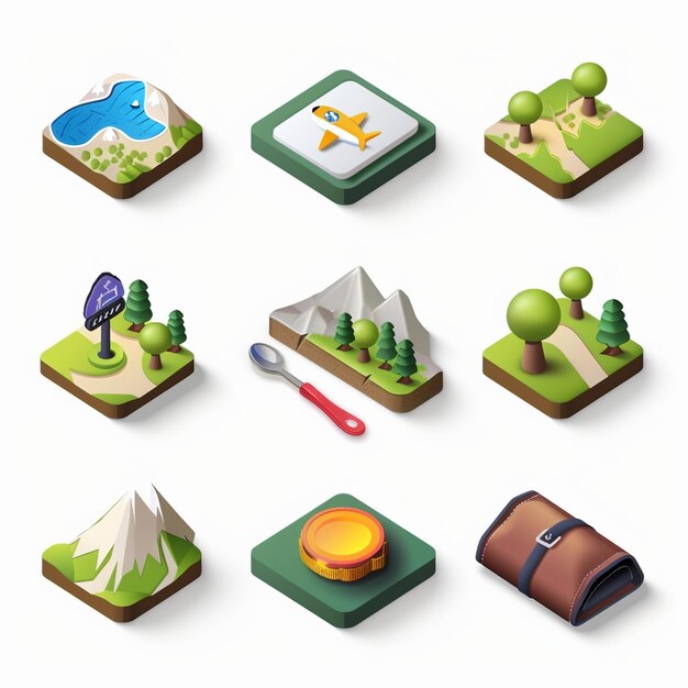 Creative Icon Set Titles for Mobile App Designs