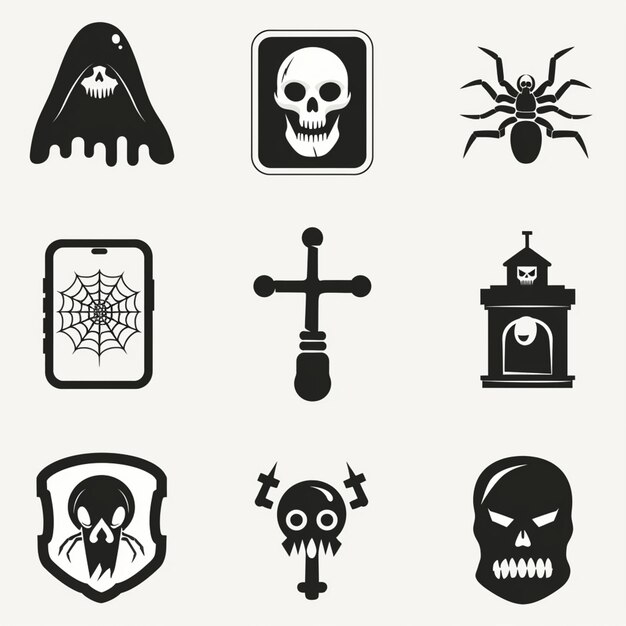 Photo creative icon set titles for mobile app designs