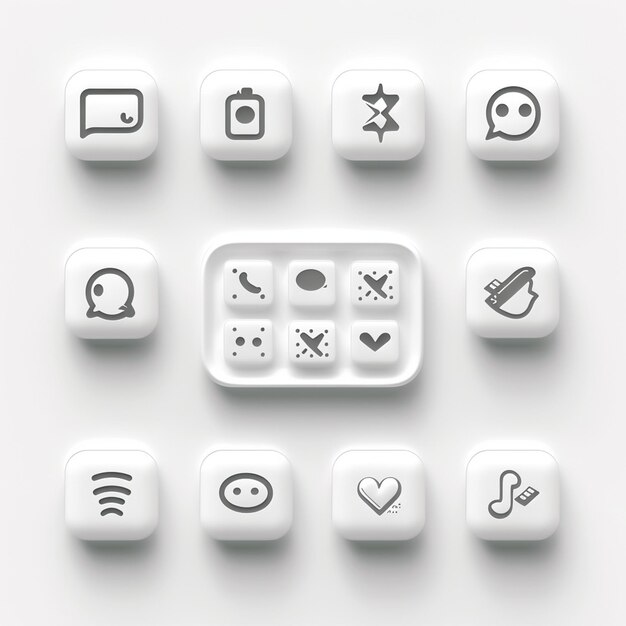 Photo creative icon set titles for mobile app designs