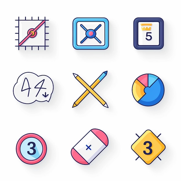 Photo creative icon set titles for mobile app designs