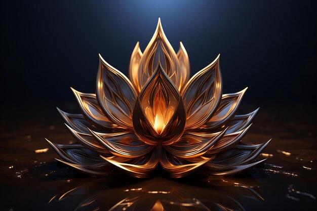 Creative illustration generative ai picture zen lotus flower on water meditation harmony spirituality concept