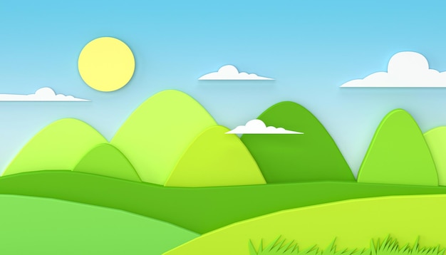 Creative Illustration Style Spring Scene