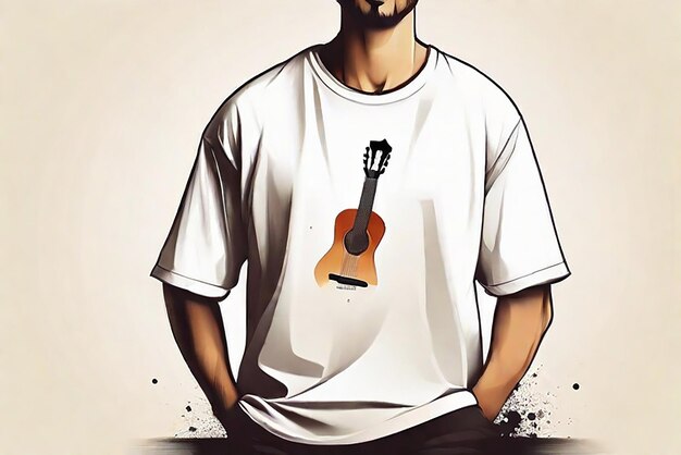 Creative illustration with electric guitar