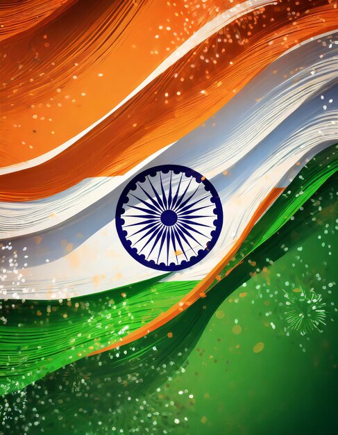 Photo creative indian flag design made by abstract waves happy independence day and republic day