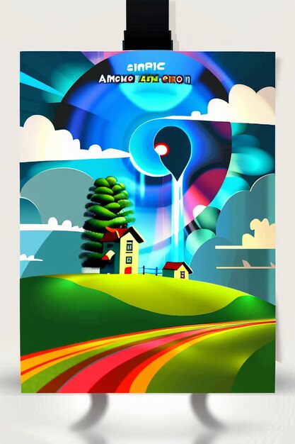 Creative inspiration cartoon comic style abstract simple drawing wallpaper background