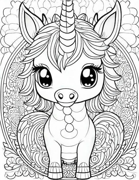 Photo creative kids' unicorn coloring book