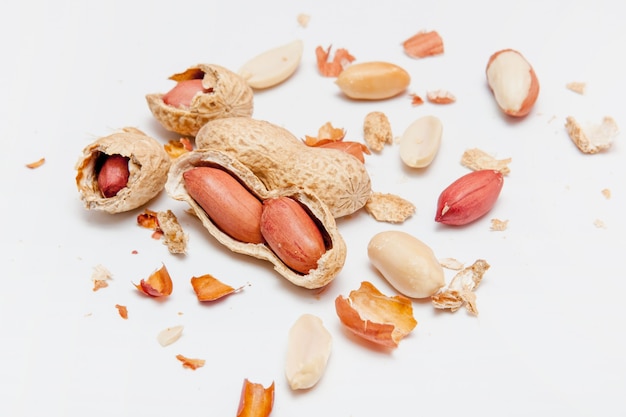 Creative layout made of hazelnut nuts, almonds, walnut, peanut, cashew