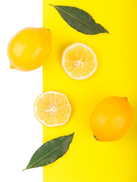 Креативный макет из лимона. Плоская планировка. Концепция питания.