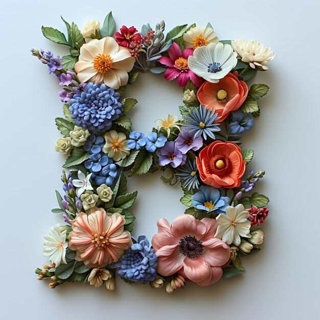 Photo creative letter b idea decoration design