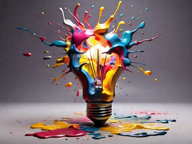 creative light bulb concept HD 8K wallpaper Stock Photographic Image