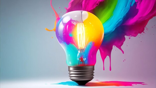 Фото creative_light_bulb_explodes_with_colorful