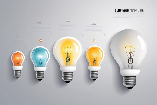 Photo creative light bulb idea abstract infographic