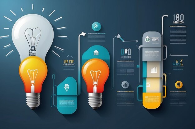 Photo creative light bulb idea abstract infographic