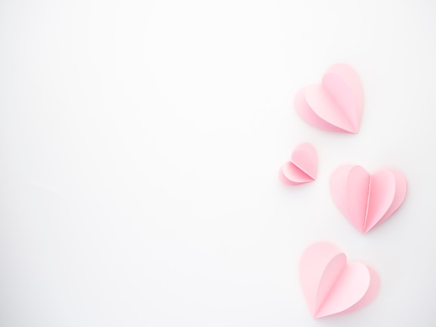 Creative love pink paper hearts