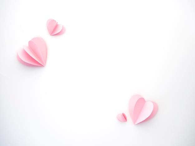 Creative love pink paper hearts