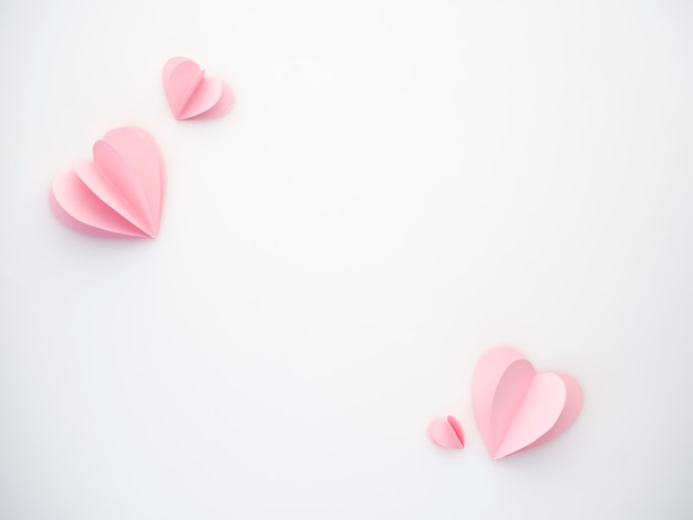 Creative love pink paper hearts