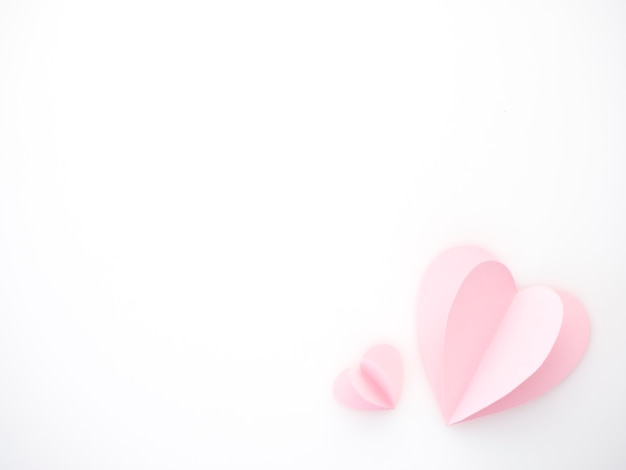 Creative love pink paper hearts