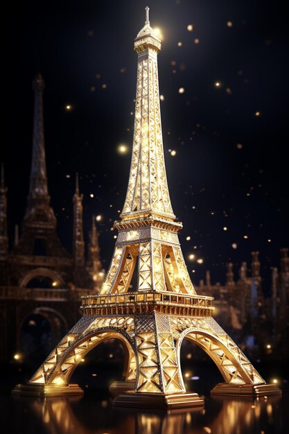 creative luxury eiffel tower with glitter ar 23