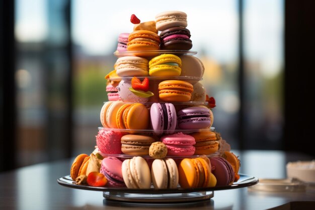 Creative Macaron Tower Generative AI