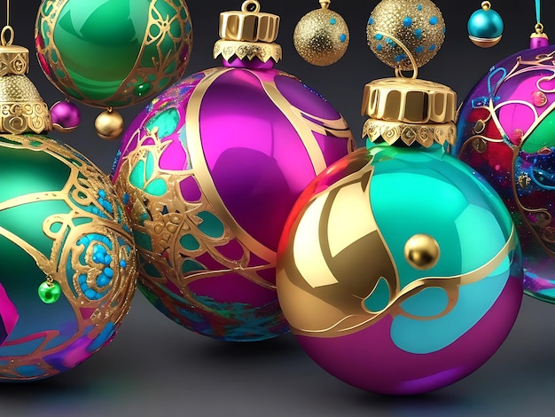 Creative magic colorful baubles Generative Ai