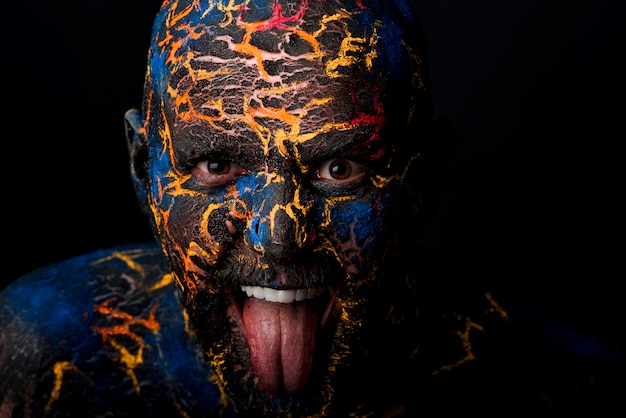 Creative Man's  Face art Makeup