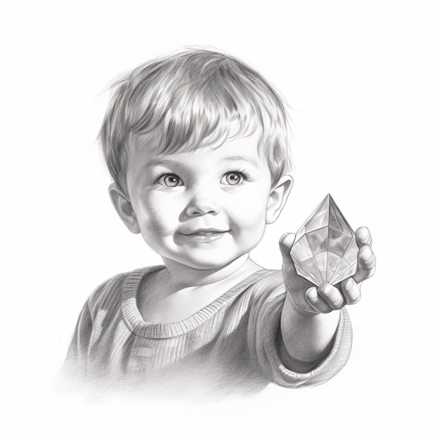 Custom Baby Portrait Detailed Realistic Pencil Drawing From - Etsy