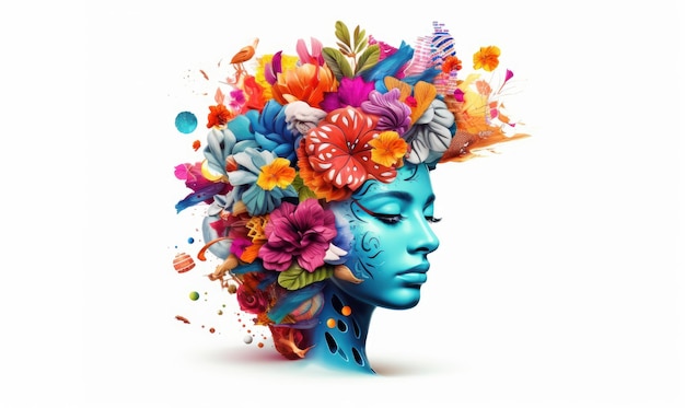 Creative Mind Colorful Background Smart Thinking Concept Generative Ai