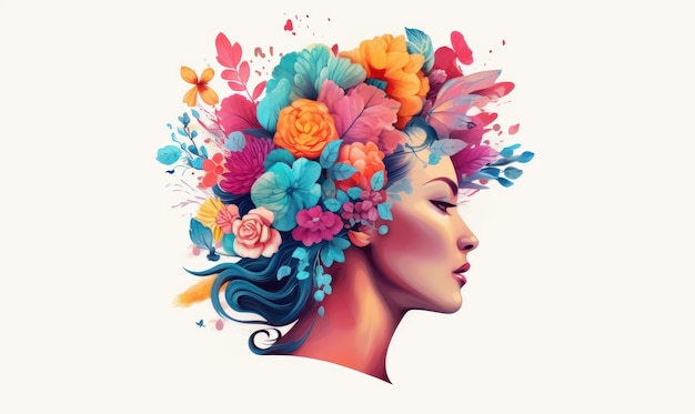 Creative Mind Colorful Background Smart Thinking Concept Generative Ai