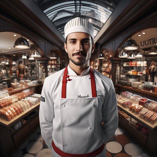 Creative Mockup of a Chef Apron Street Scene Concept Captured With a uniform collection design