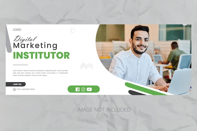 Photo creative and modern digital marketing facebook cover page template