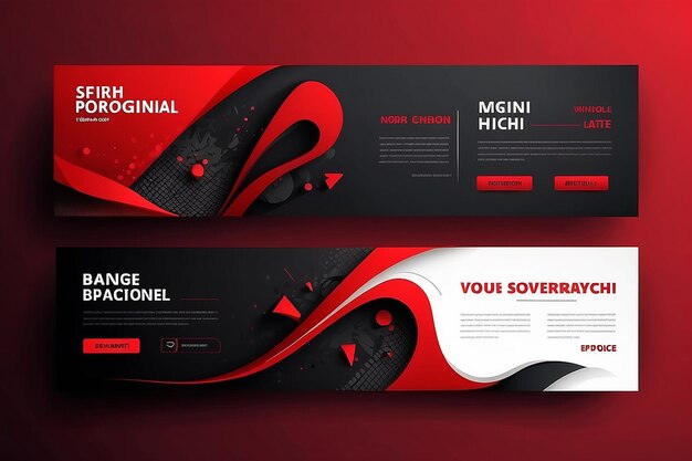 Photo creative modern red and black web banner template