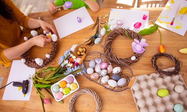 Creative mother organized Easter workshop for her son