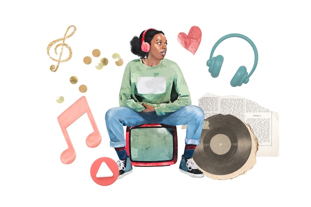 creative music lover png remix transparent background