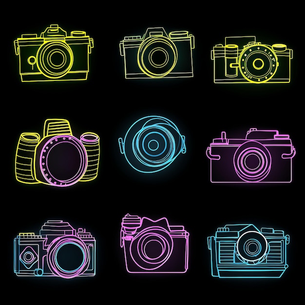 Photo creative neon light shapes for home and business decorations or graphic design eyecatching