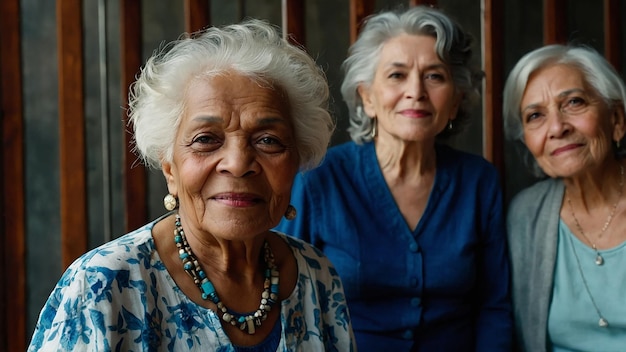 Photo creative old women posing for a photography session