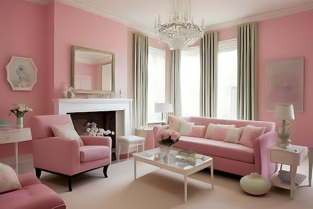 Creative Pastel Color Elegant Drawing Interior Design Peculiar